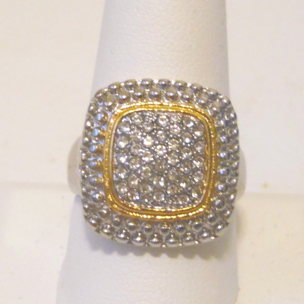 Emma Skye Pave 2-Tone Crystal Ring Size 10